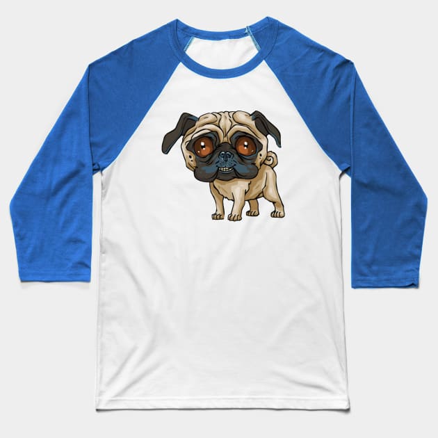 Pug dog. Part of my Pug, three piece character series Baseball T-Shirt by amramna